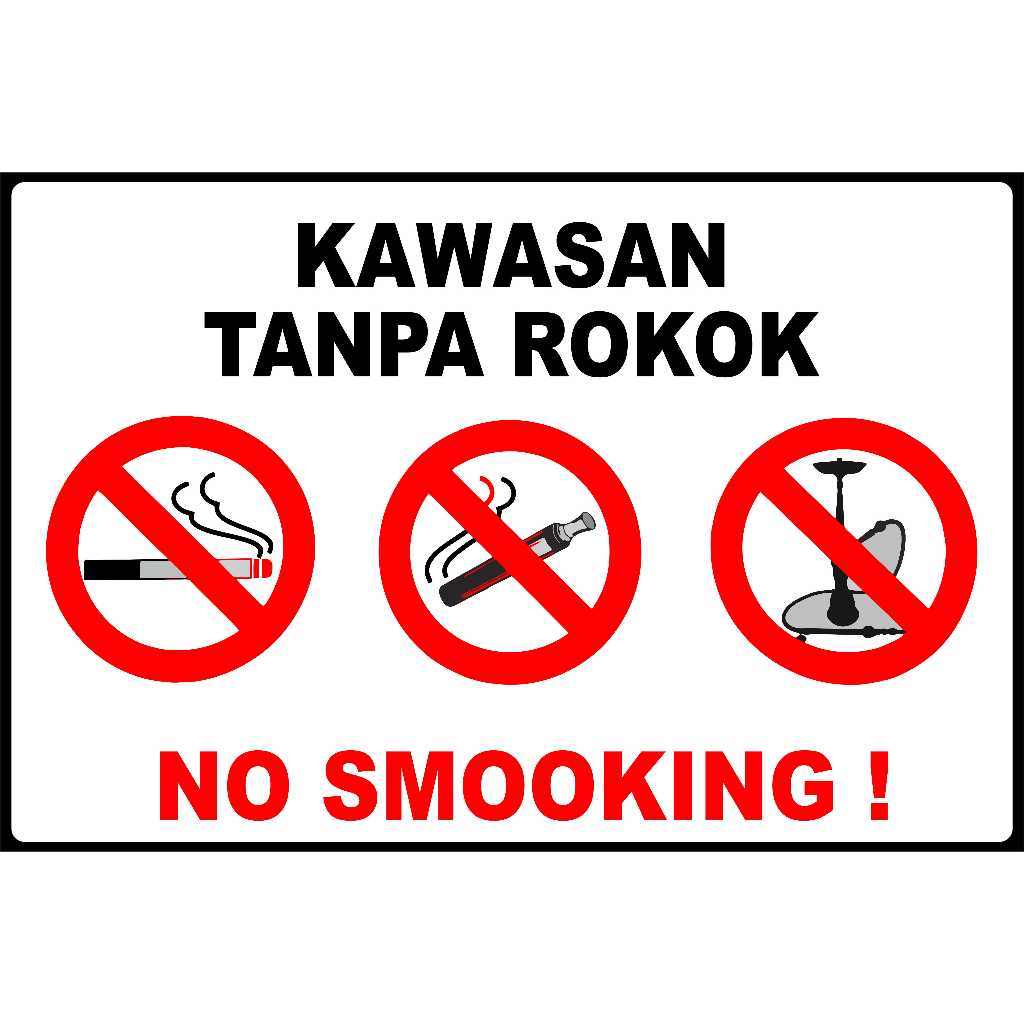 Sticker Area Dilarang Merokok Anti Air, Tahan Lama, Warna Cerah