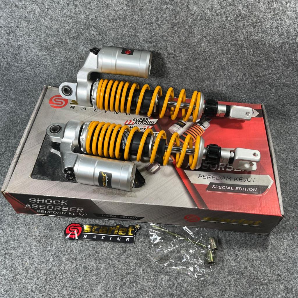 SHOCK BELAKANG TABUNG ATAS SCARLET 9031 TA ADJUSTER NOS TECH UKURAN 345mm XMAX / PCX 150 TABUNG FUNG