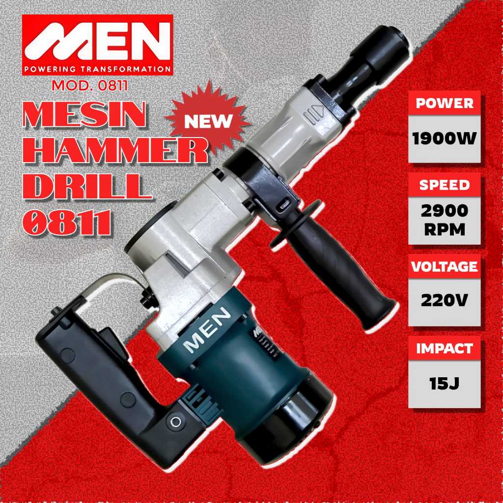 MEN Mesin Bobok Beton Heavy Duty MOD. 0811 - Hammer Drill 1900 Watt