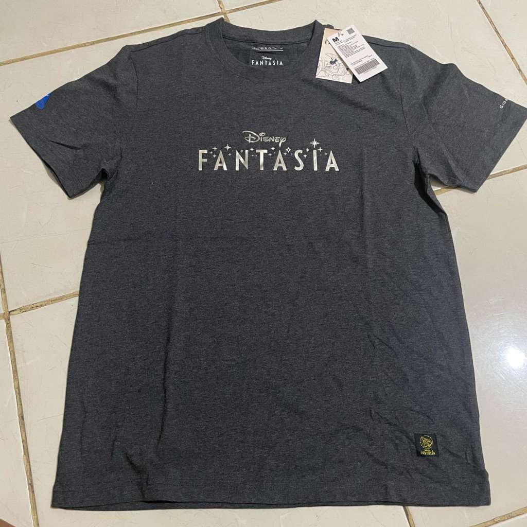 GIORDANO Tshirt Dark Grey Disney Fantasia Size M