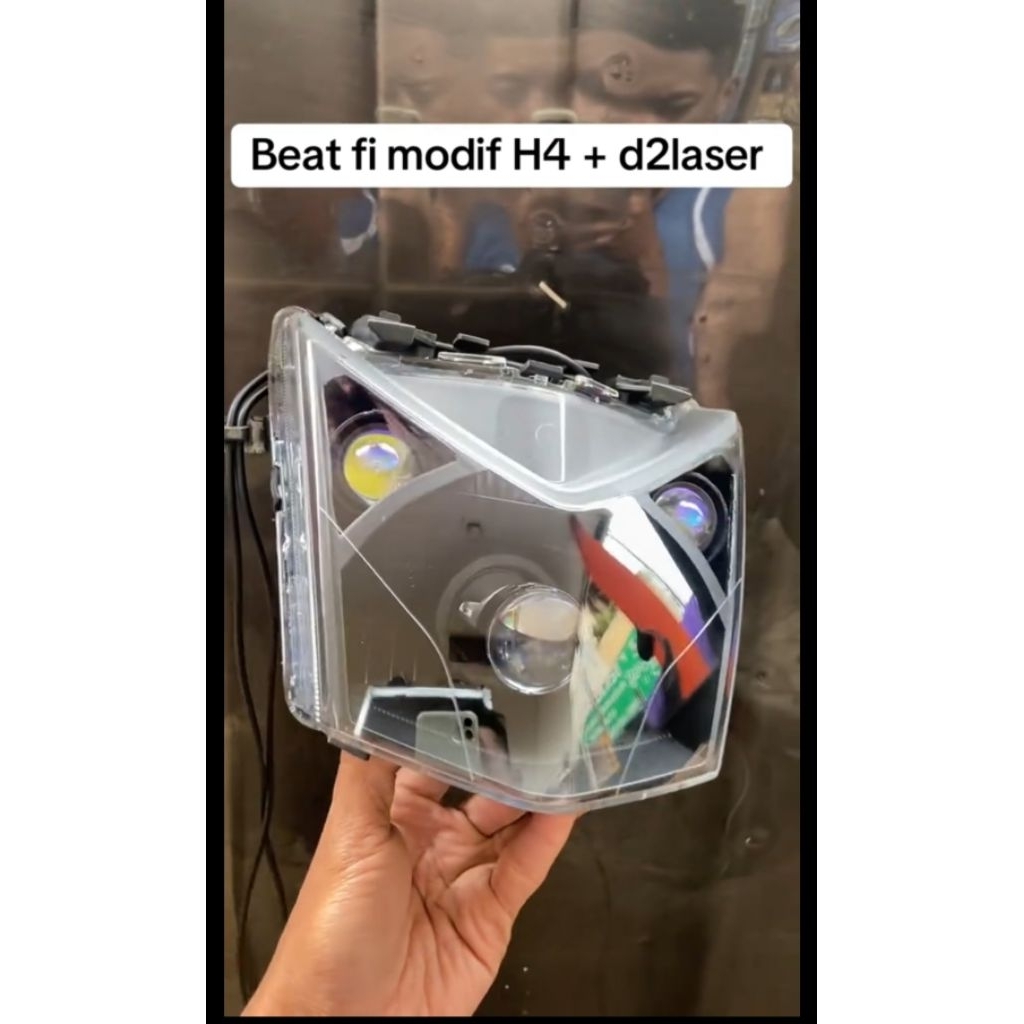 Headlamp lampu depan beat fi H4 + D2 Laser lampu beat fi H4 + D2 laser beat fi 2013-2014-2015-2016