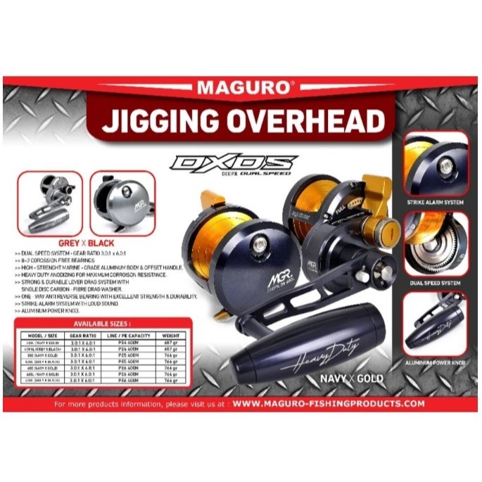 Reel OH Jigging Maguro DEEP X DS 400 500 600 | Overhead | Original | Pancing