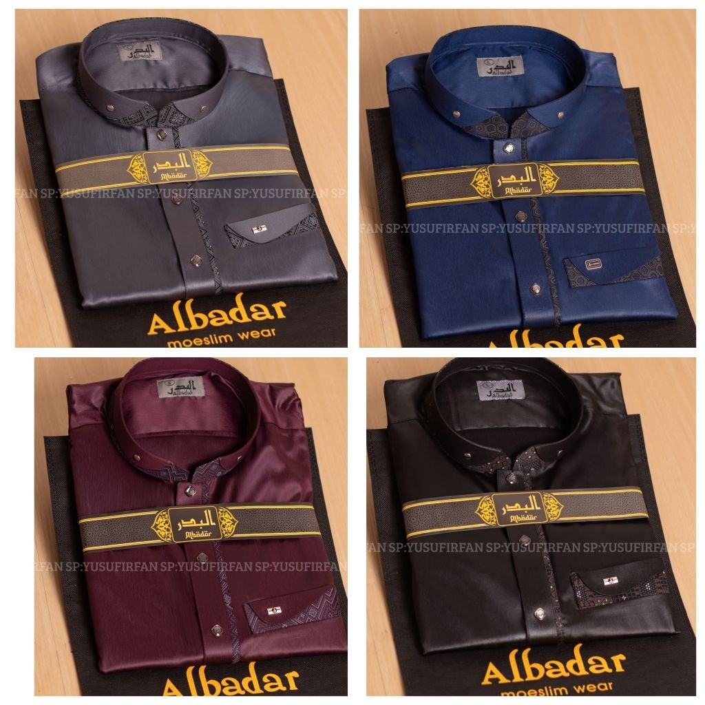 JUBAH GAMIS POLYSTER ALBADAR KOMBINASI NON MANSET//THUBA /ALRAZ/ALNOOR/HARAMAIN/JUBAH ARAB