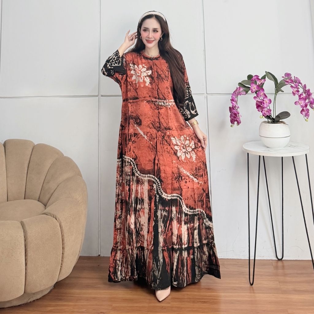 daster maura lengan 3/4 daster lengan 3 4 daster batik daster batik pekalongan dress batik daster bu