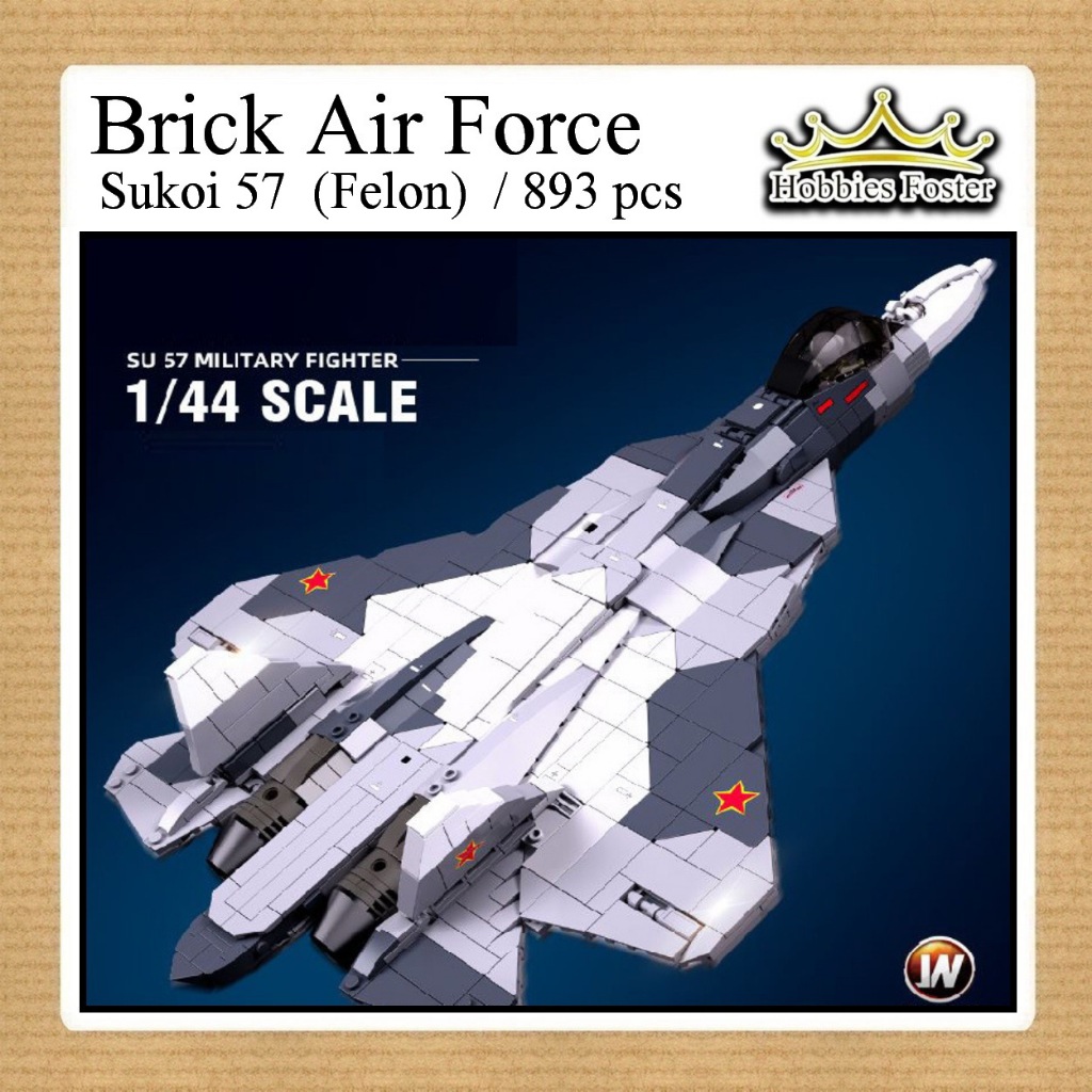 HF Air Force Military - Mainan DIY Pesawat Perang Jet Fighter SU57 SUKHOI Flanker Sluban - B0986