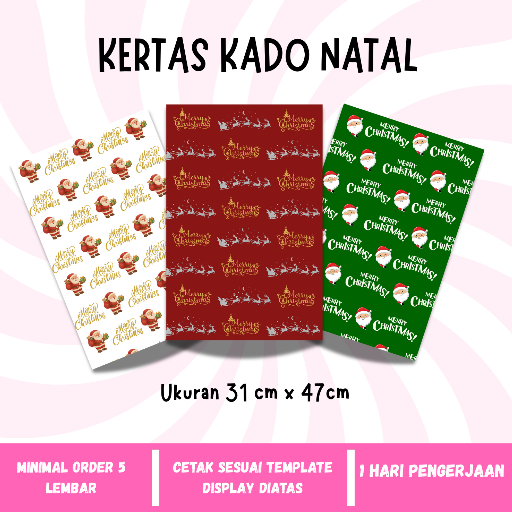 (COD) | LANGSUNG JADI -kertas kado-kertas kado custom-kertas kado natal-kertas kado aesthetic
