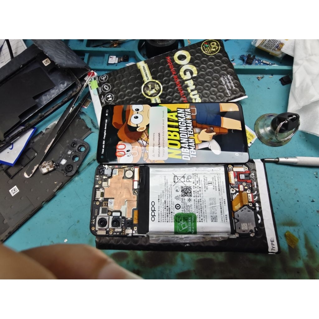 LCD ORIGINAL COPOTAN OPPO RENO 6 4G MINUS TS GAK FUNGSI DAN RETAK SEHELAI