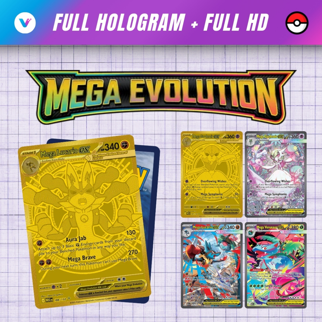 KARTU TCG POKEMON CUSTOM MEGA EVOLUTION SERIES Mega Evolution (MEG) ENGLISH VERSION