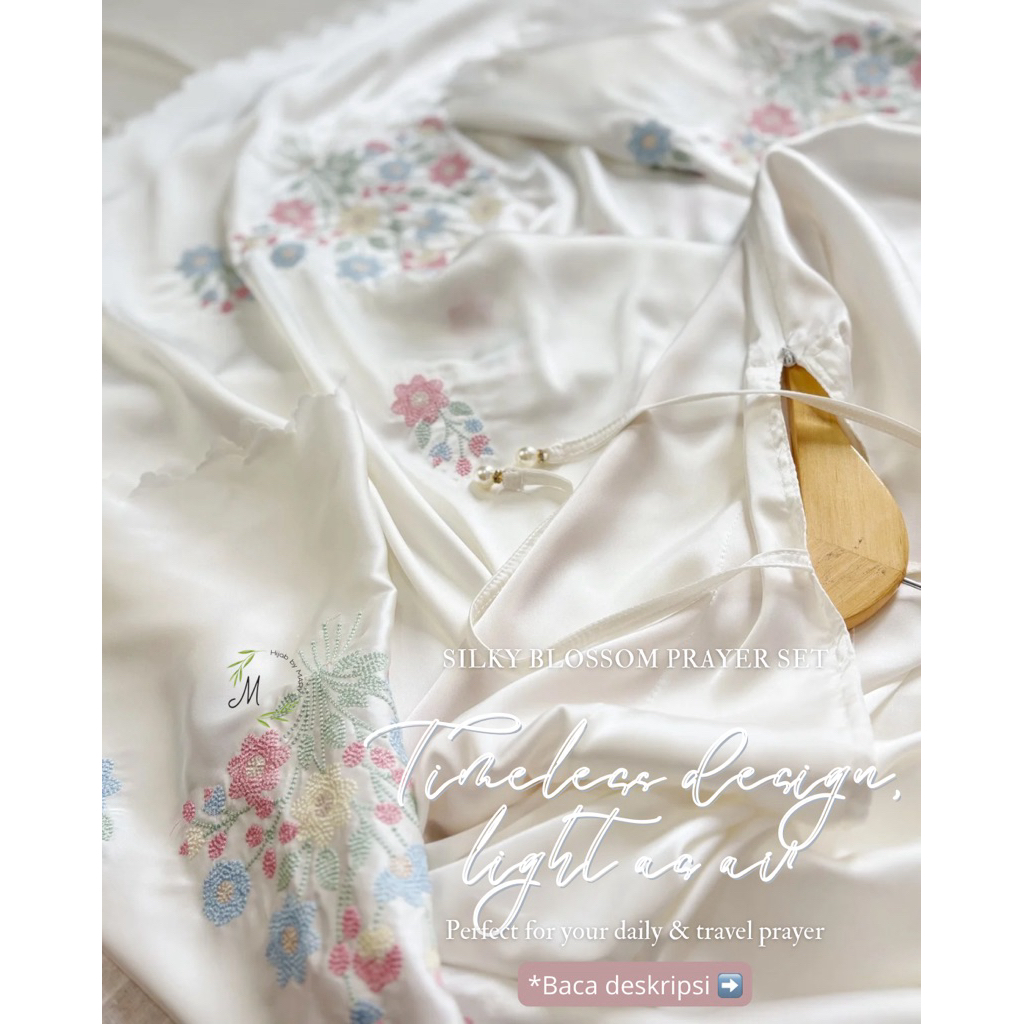 Silky Blossom Prayer Set | Mukena Embroidery