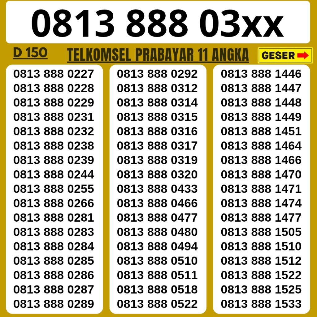 11 Digit Bonus Kuota 3gb Nomor Cantik Telkomsel Hoki 888 Kartu Perdana Telkomsel Tsel Red Telkomsel 