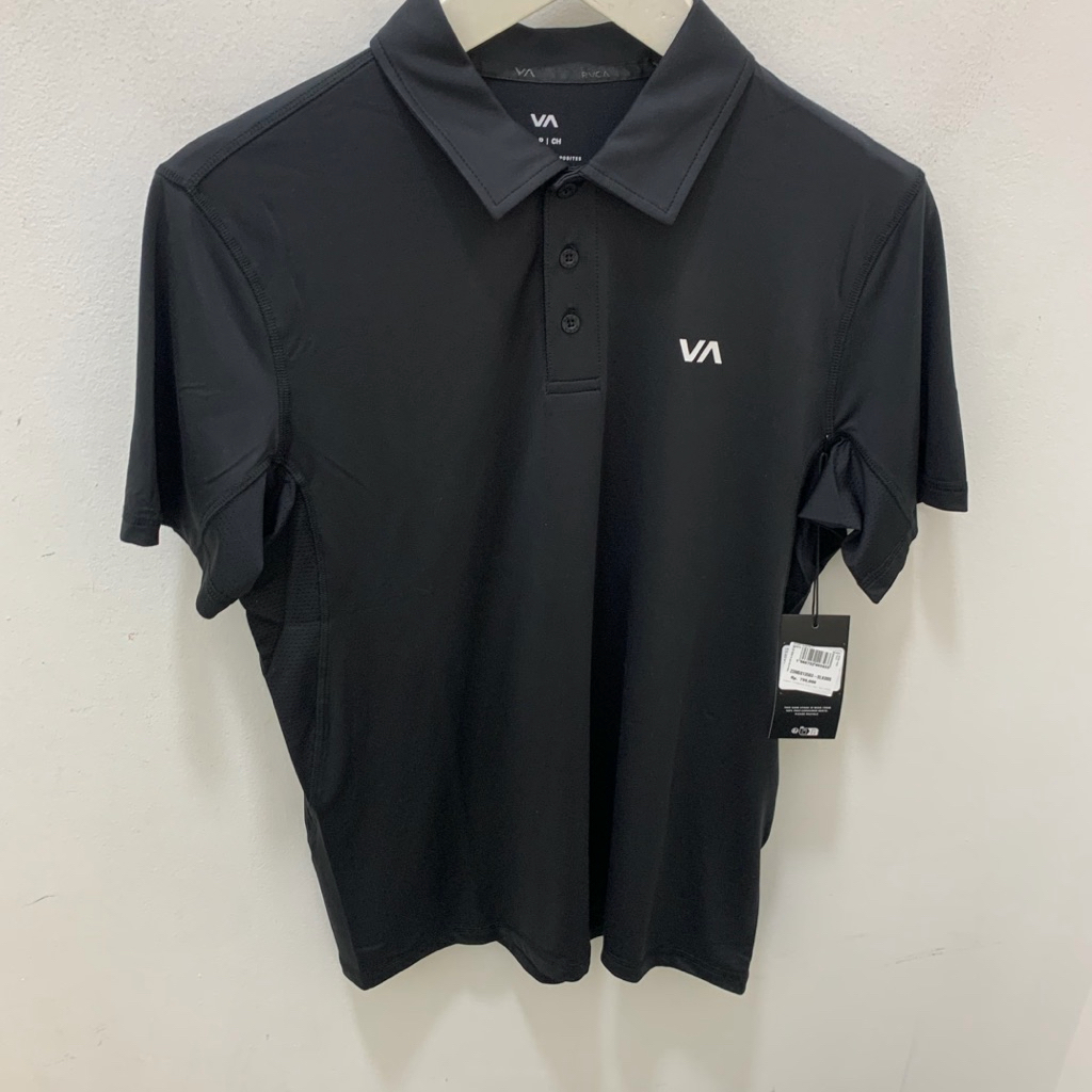 Kaos Polo Sport Pria Rvca Original Sport Vent Polo Black New