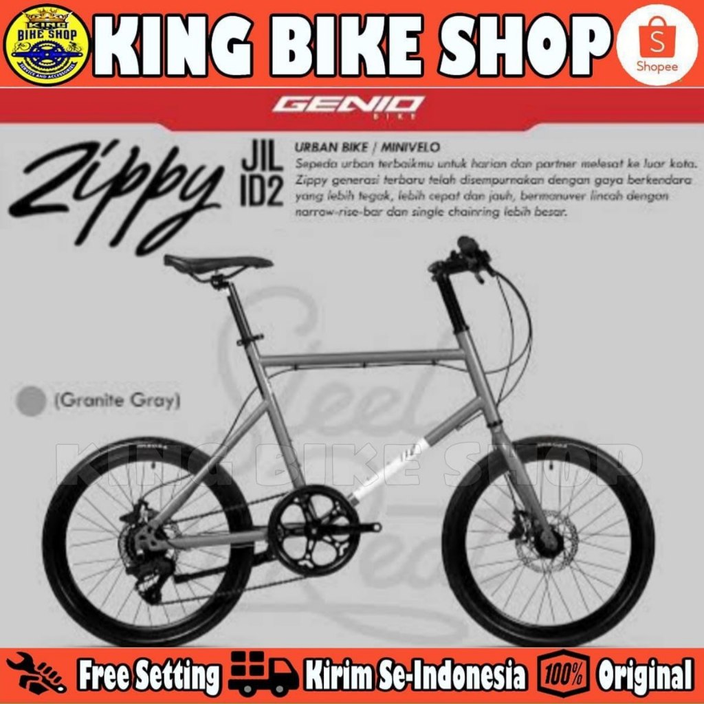 Sepeda Minivelo GENIO ZIPPY JILID 2 Ukuran 20 Inch 8 Speed