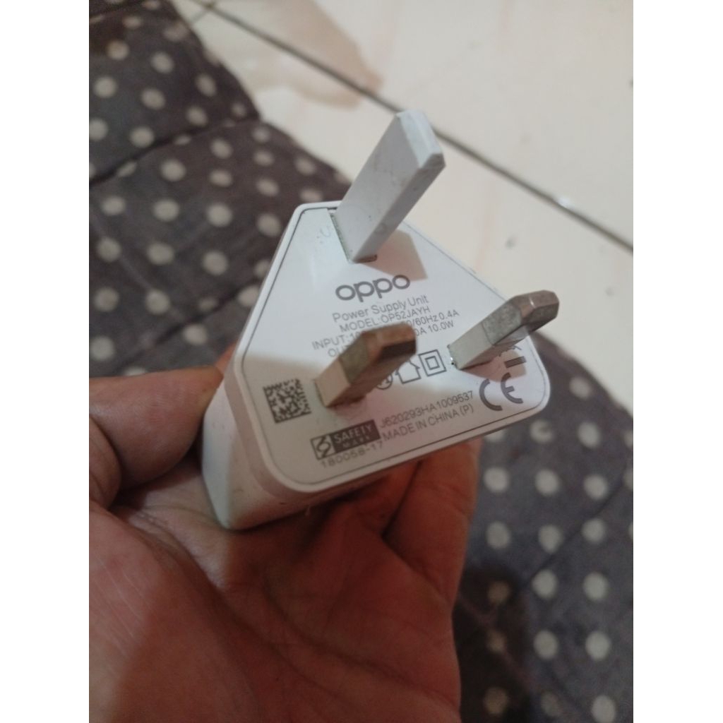 KEPALA BATOK CHARGER OPPO KAKI TIGA 2A 10 WATT ORIGINAL SECOND