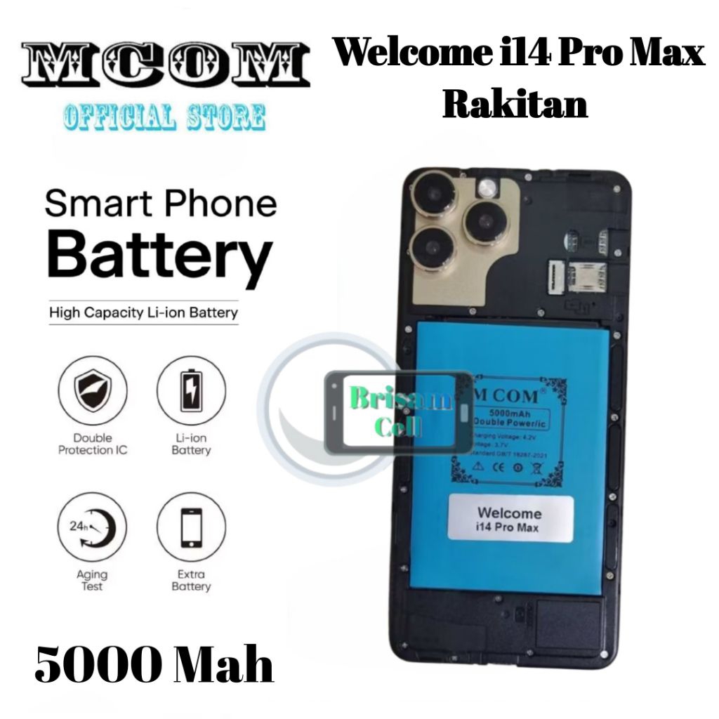 Battery Batre Welcome i14 Pro max / Maimaite i14 Pro Max Baterai Double Power Mcom