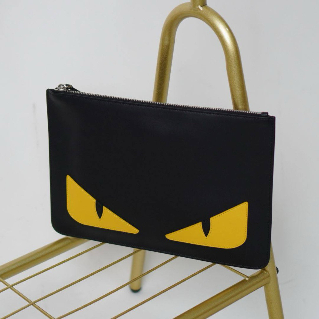 BRAND NEW FENDI Bugs Monster Eyes Zipped Pouch / Pochette / Clutch Bag