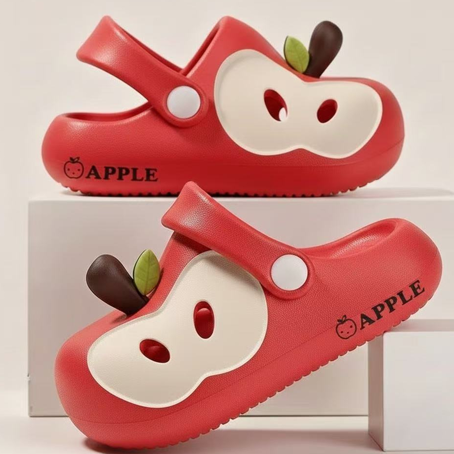DELIMA SHOP SANDAL Slop Anak Cowok/Cewek Anti Slip Sandal Couple Tahan Air Motif Apple