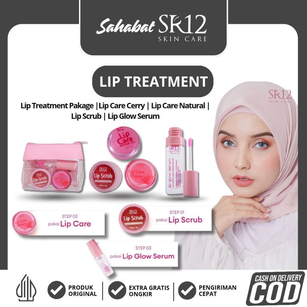 LIP TREATMENT SR12 PACKAGE / Lip Care Cherry SR12  Lip Scrub SR12 Lip Glow Serum SR12  Melembabkan