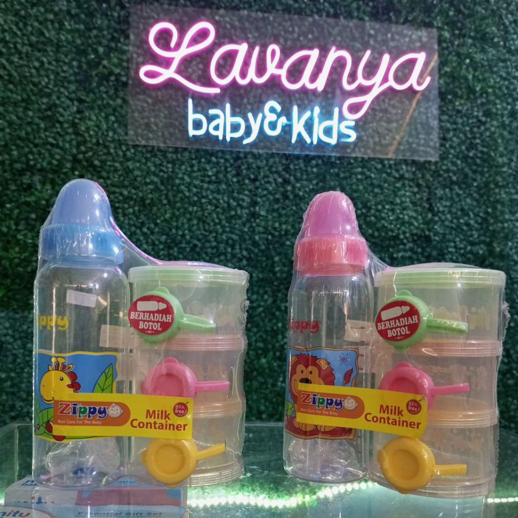 ZIPPY BABY POWDER MILK CONTAINER 3 SUSUN | BERHADIAH BOTOL SUSU BABY 240 ML