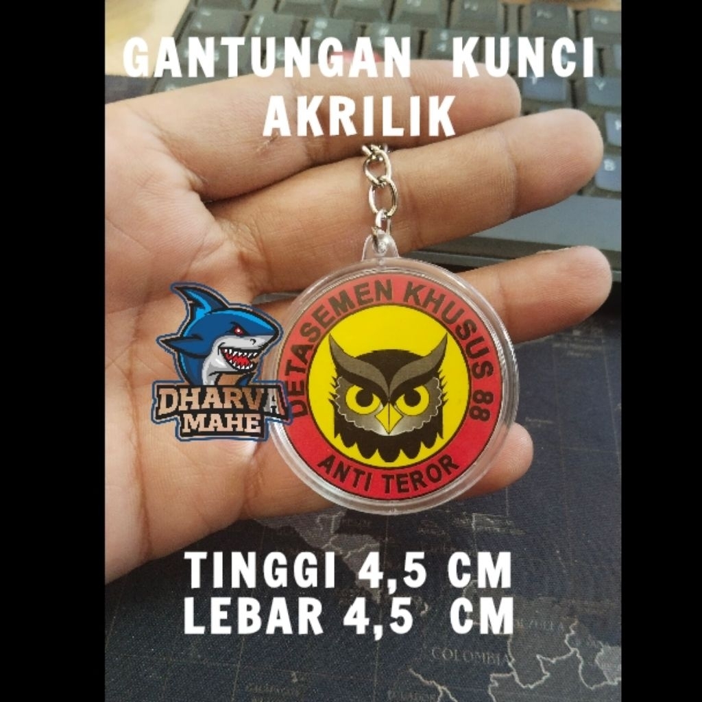 DENSUS 88, Ganci Akrilik Densus 88, Gantungan Kunci Densus 88, ganci, Keychain