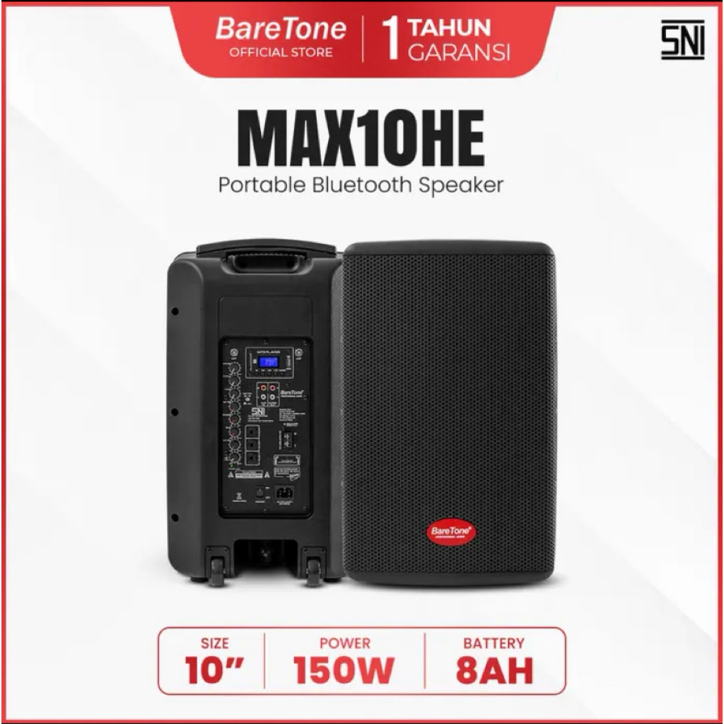 Speaker Aktif Portable Baretone MAX10HE MAX 10 HE Original Baretone