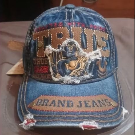 topi True Religion. Blue Denim.Ropehat,Made in Usa. Osfm Cap,Bnwt.New.