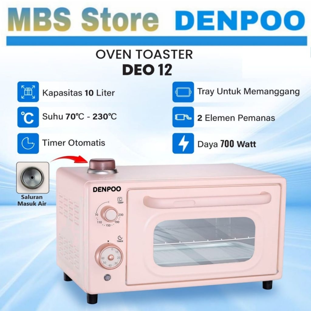 OVEN ELECTRIC MINI STEAM DENPOO OVEN TOASTER DEOS 12 MINI OVEN