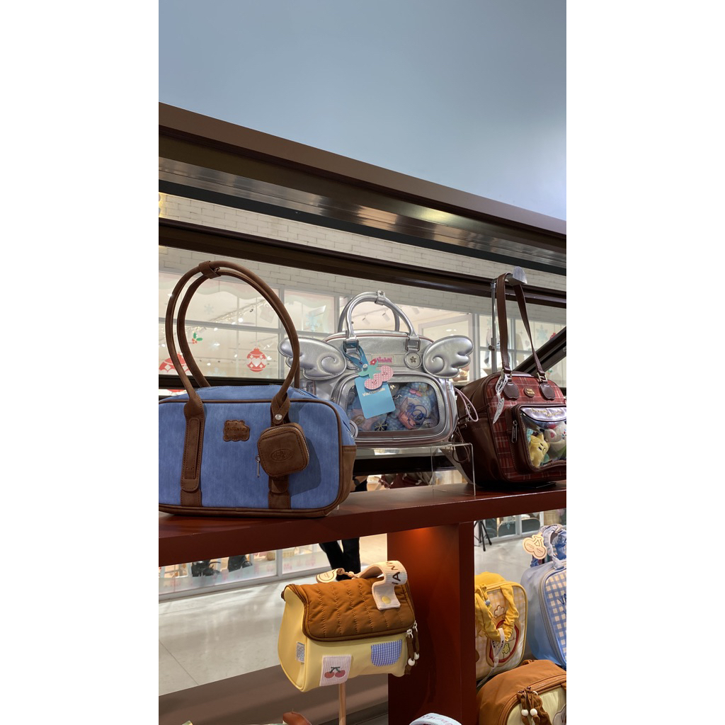 Vanwalk Tas Bahu Natal multifungsi (Denim, Coklat, Silver)