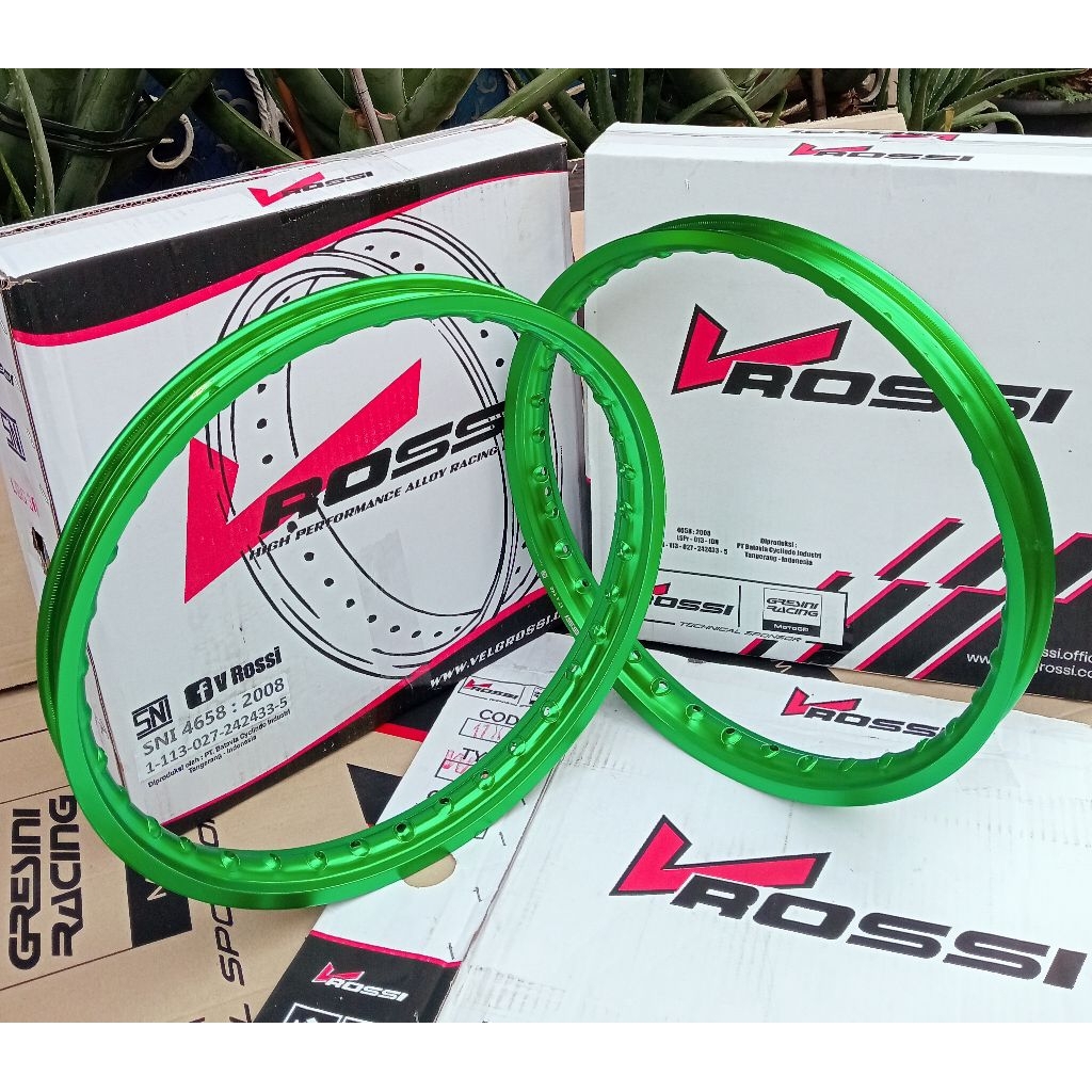VELG/PELAK JARI JARI RUJI V ROSSI HIJAU FOREST GREEN RING 17 UKURAN 140/140 DAN 160/160 UNIVERSAL