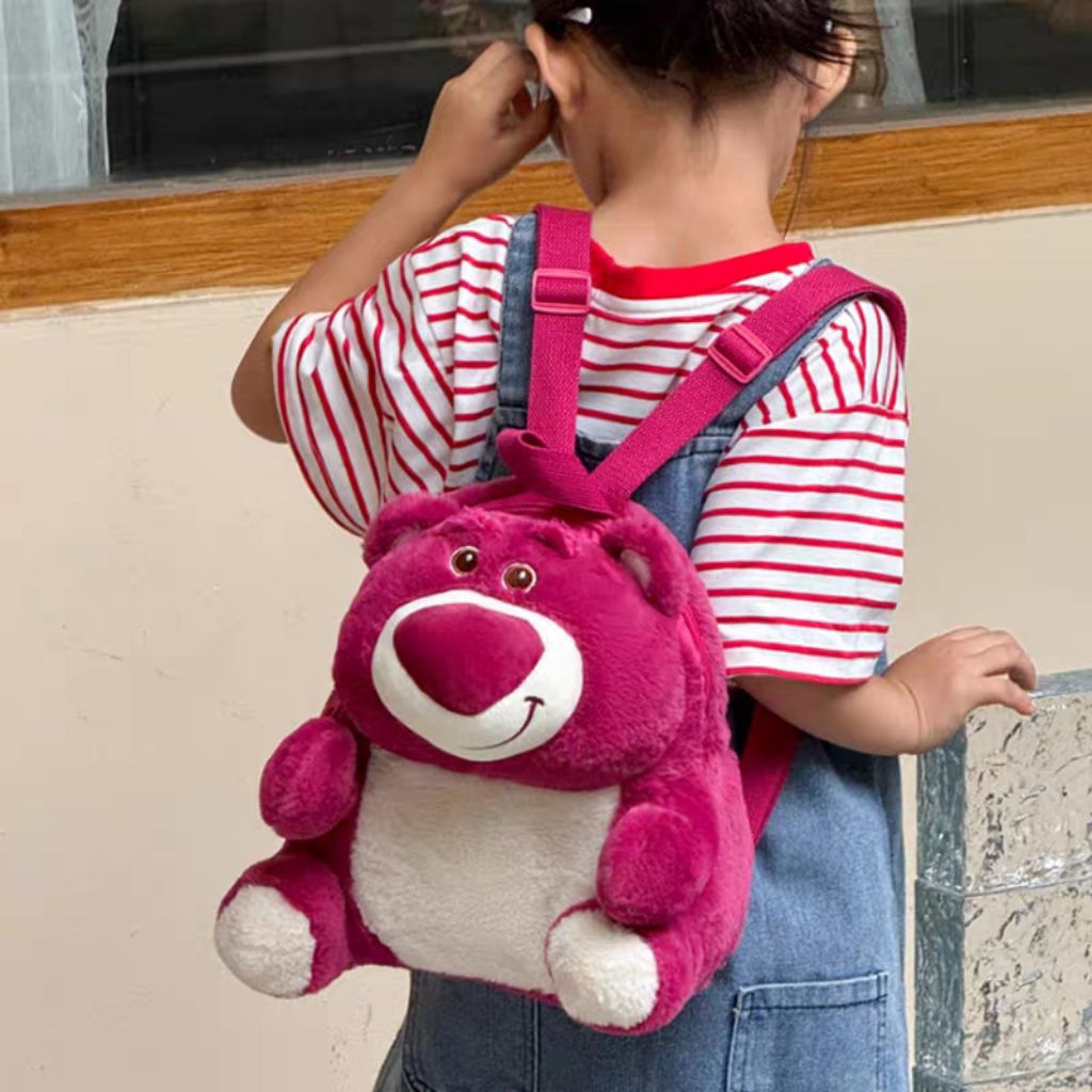 Tas Ransel Boneka Lotso Tas Mini Lotso Tas Bulu Ransel Lotso Backpack Lotso