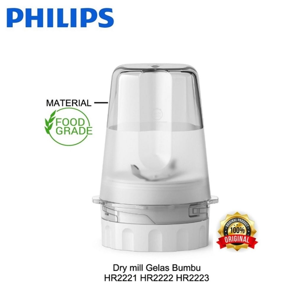 Spare Part Gelas + Pisau Bumbu Blender Philips HR 2221 HR 2222 HR 2223 Original