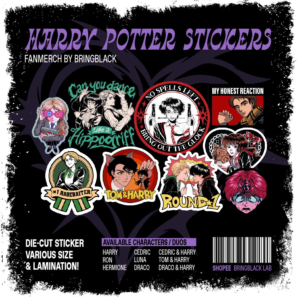 Harry Potter Die Cut Stickers Fanmerch by BRINGBLACK