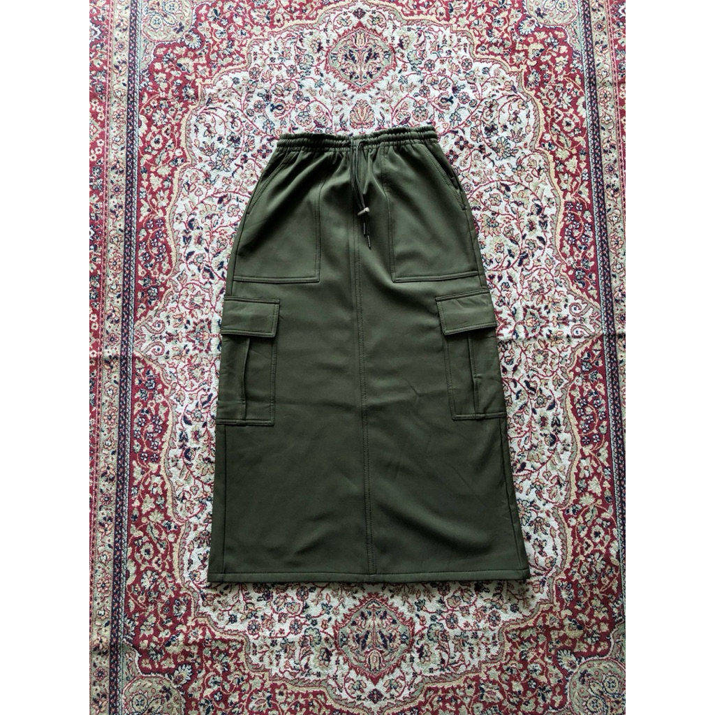 Gu women fleece lined cargo long skirt q Gu japan streetwear HH273