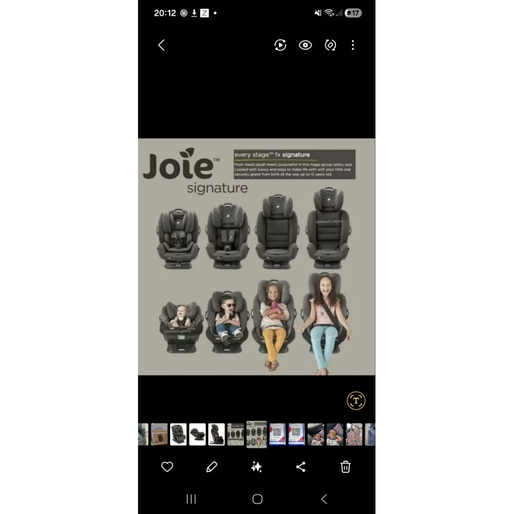 PRELOVED CAR SEAT JOIE JOIE CARSEAT EVERY STAGES FX SIGNATURE NOIR
