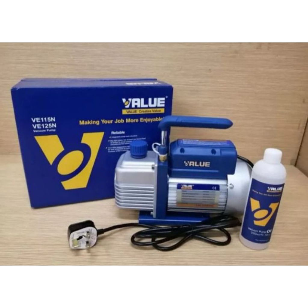 Vacum Pump AC Value VE 115 1/4 HP - Efisien, Kapasitas Besar, Termasuk Oli