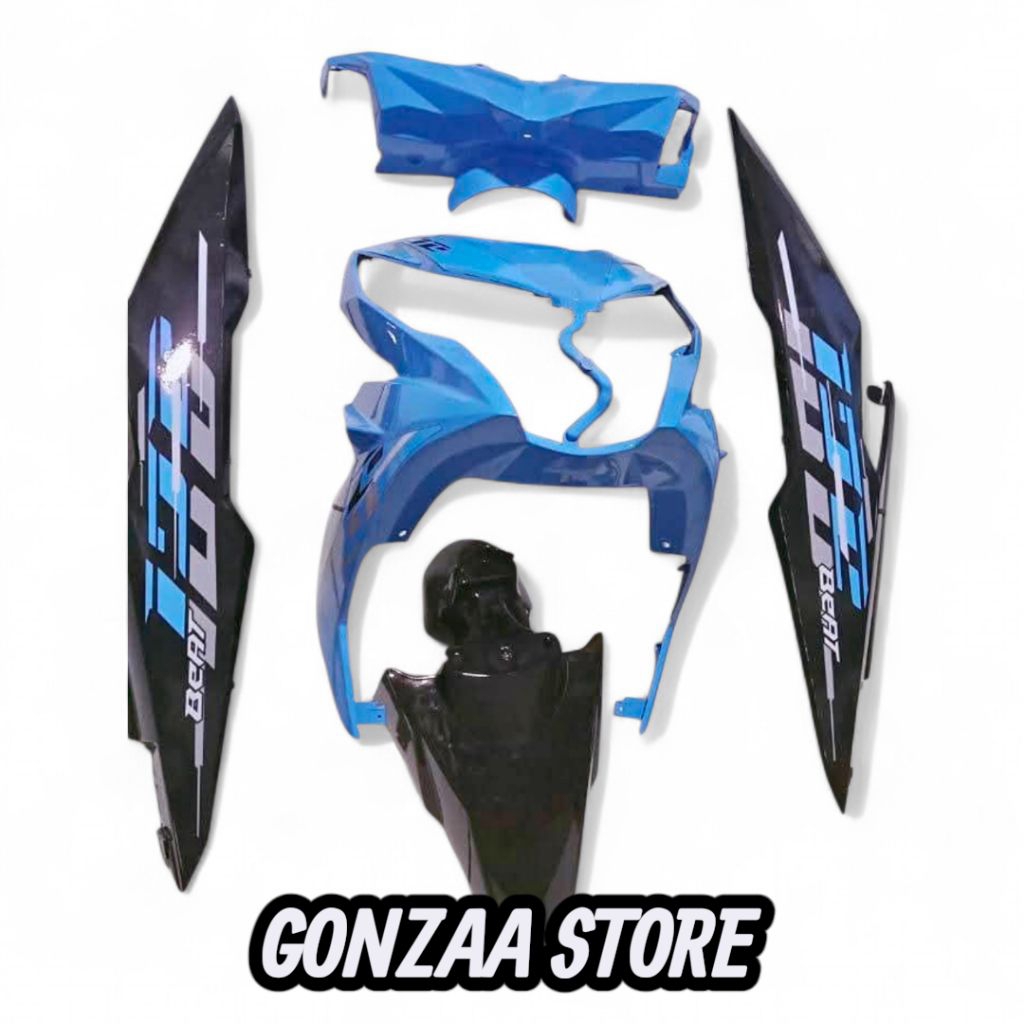 COVER BODY HALUS BEAT ESP ECHO 2016-2019 BIRU HITAM+ STRIPING