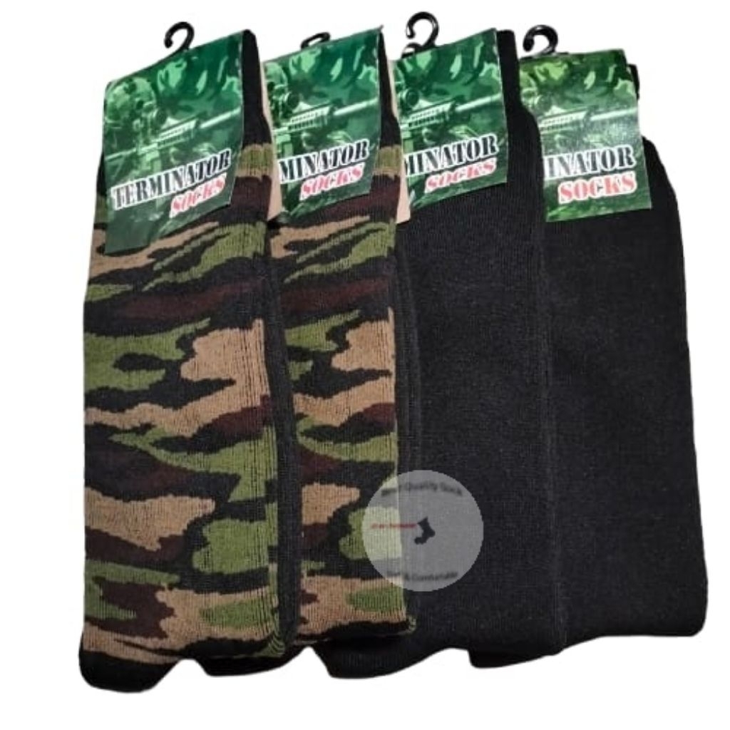 KAOS KAKI TEBAL PANJANG SEBETIS/KAOS KAKI TEBAL HITAM & LORENG PDL