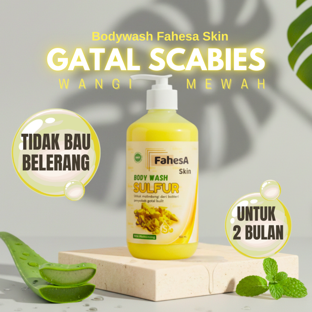 Fahesa Skin 500 Ml | Sabun Sulfur Ampuh Untuk Gatal Scabies eksim Jerawat Gatal & Panu