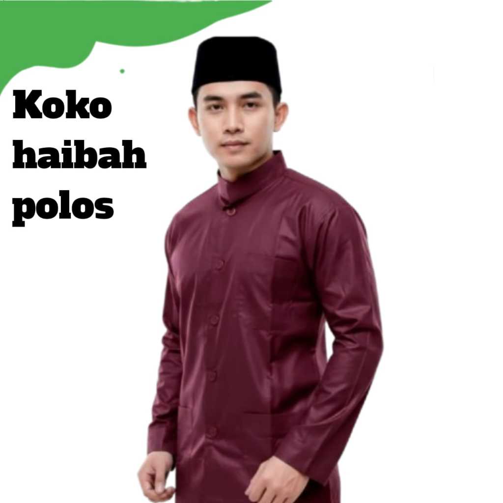 BAJU KOKO HAIBAH ANNUR LENGAN PANJANG PRIA REMAJA SANTRI SERAGAM TAHLIL MAJLIS DLL