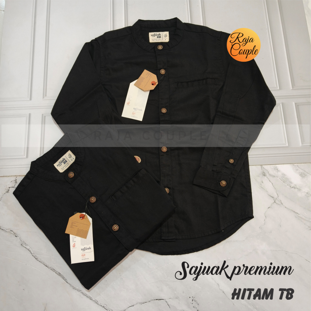 SAJUAK TB PREMIUM HITAM KEMEJA KOKO COUPLE AYAH ANAK ORIGINAL SAJUAK