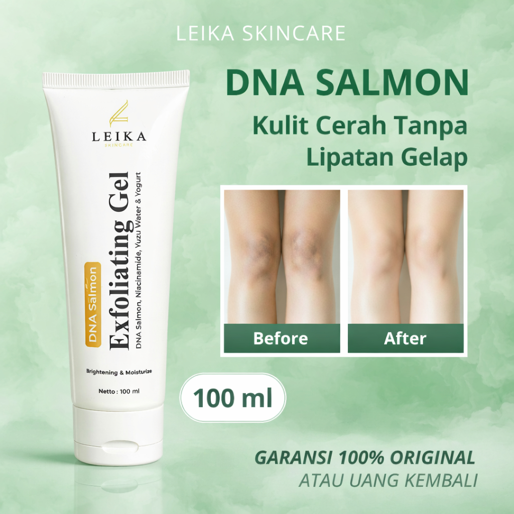 Leika Skincare DNA SALMON Pemutih Lipatan Hitam - Pemutih Wajah Lutut Siku Ketiak dan Selengkangan