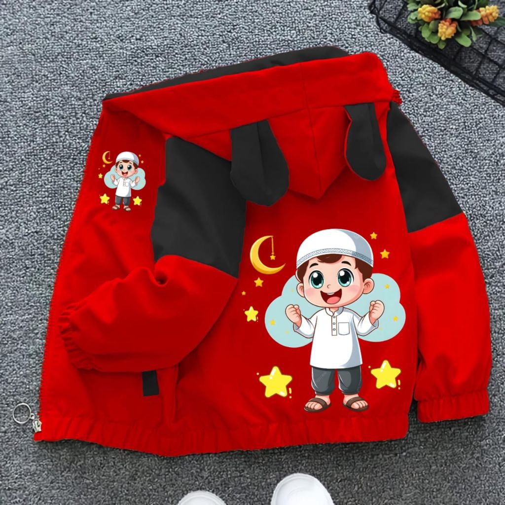 JAKET ANAK LAKI-LAKI KOMBINASI MUSLIM UNTUK USIA 1-12 TAHUN