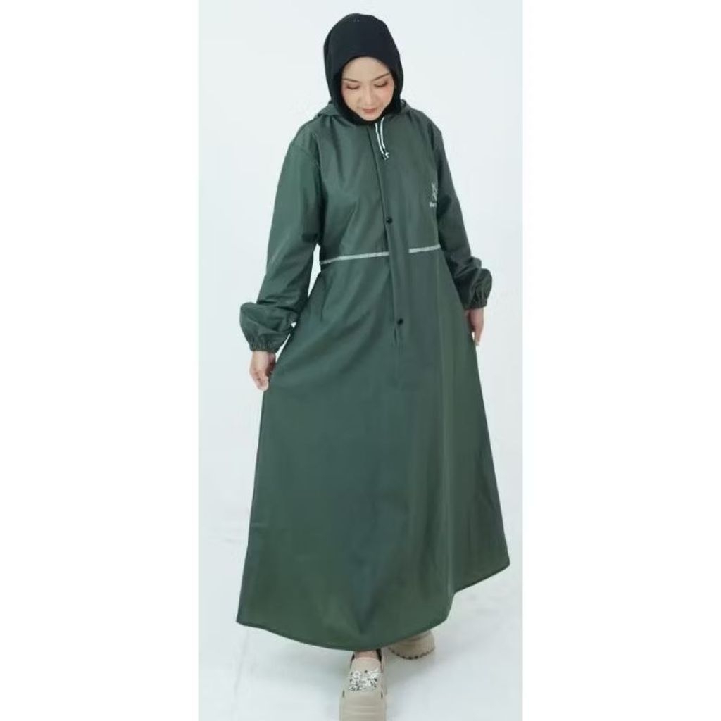 Mantel Jas Hujan Gamis Wanita Tebal Premium
