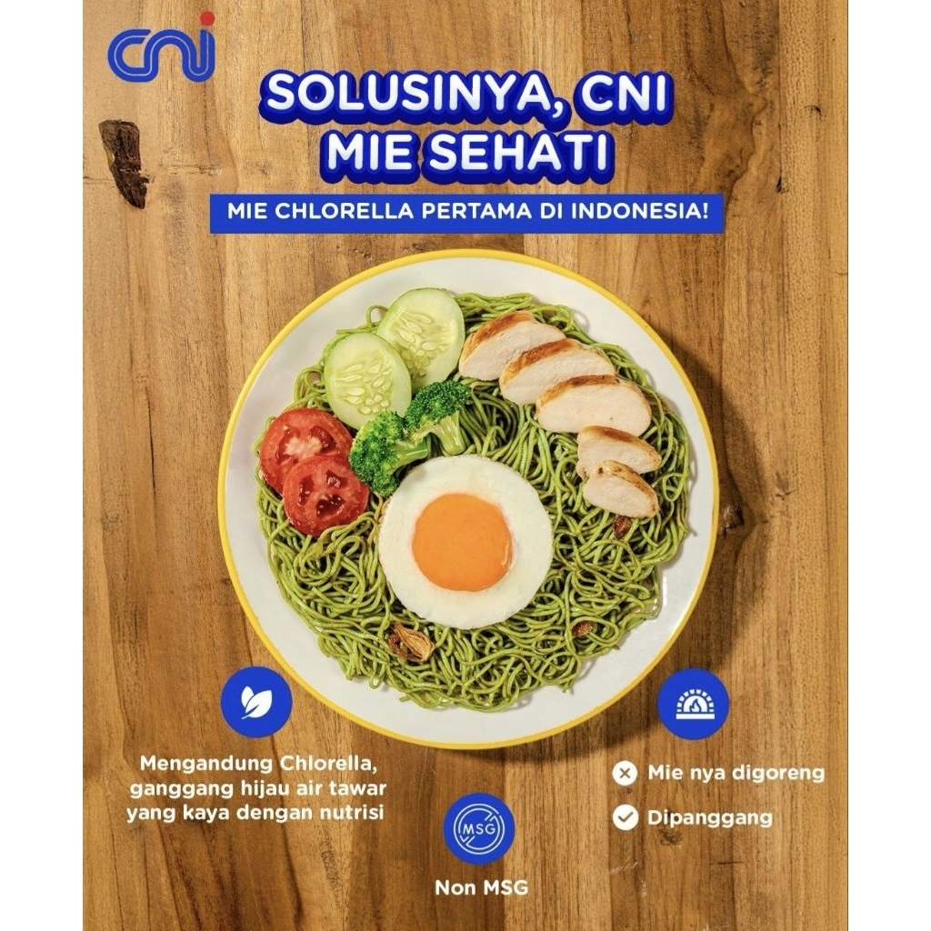 Mie Sehati Goreng Mie Sehati adalah Mie Sehat Chlorella pertama dari CNI.