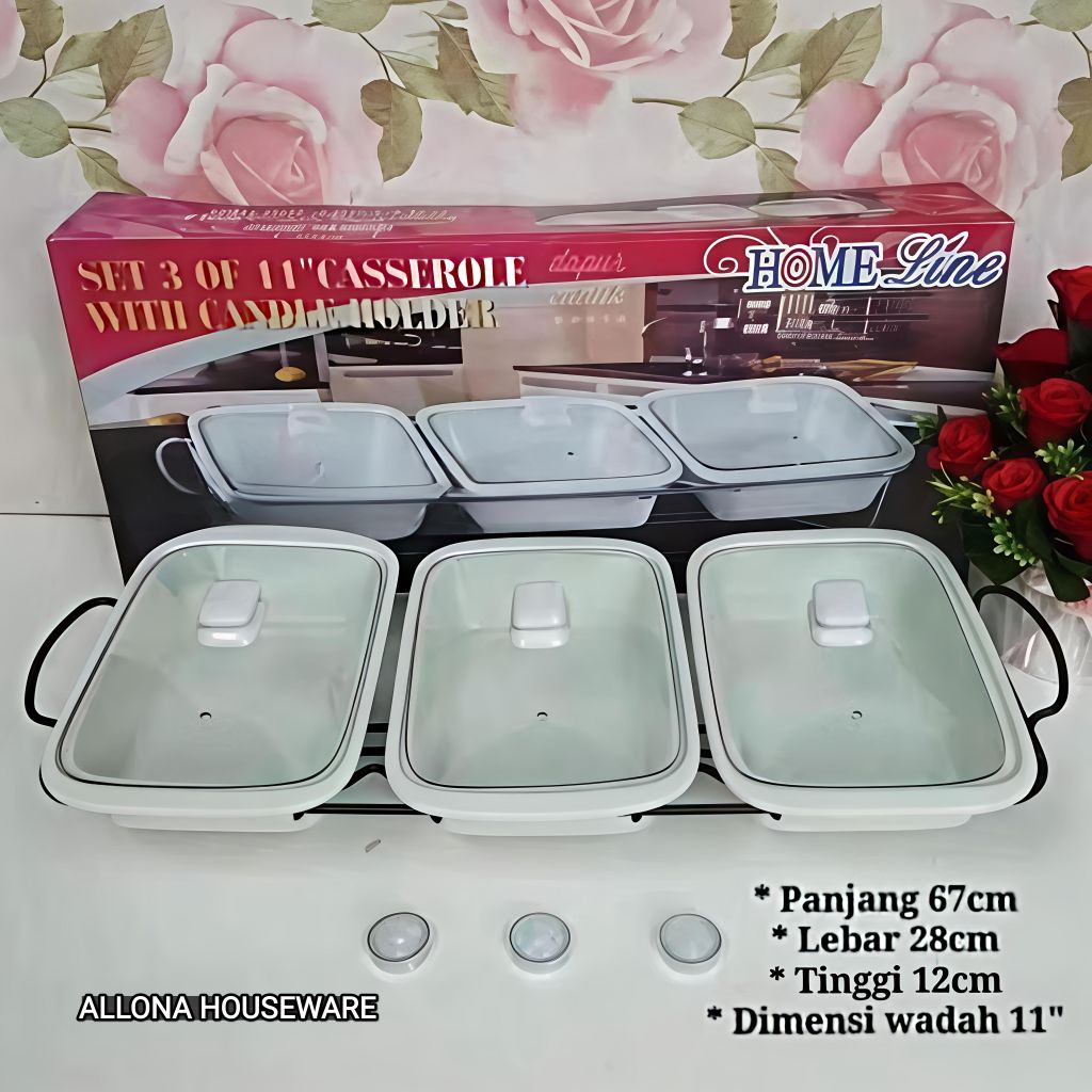 (PACKING KAYU) PRASMANAN SET POLOS KERAMIK HOMELINE