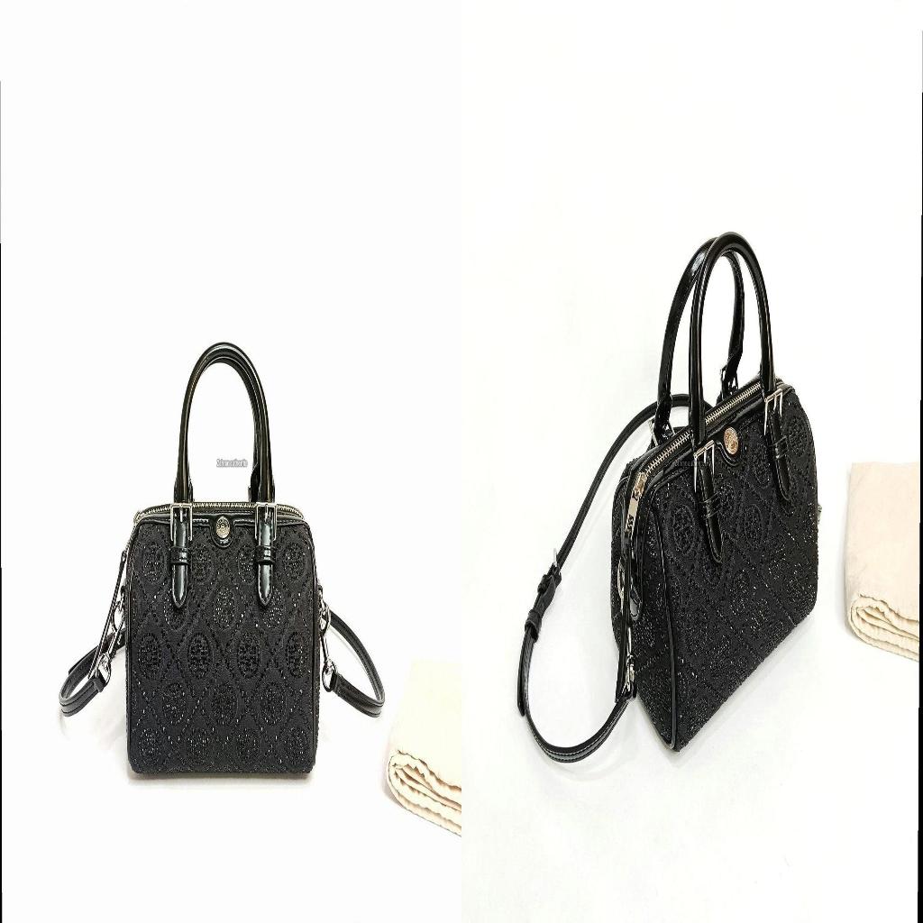 Tas Wanita Tb T Monogram Hot Fix Petite Barrel Black Original