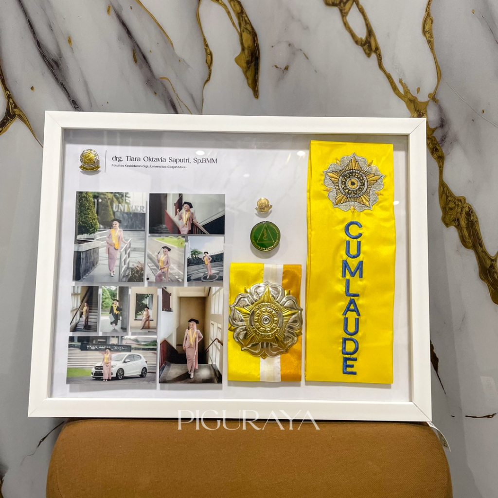 PIGURAYA.ID - (Custom) Frame Wisuda Premium | Bingkai Medali + Foto Kenangan Wisuda Handmade Eksklus