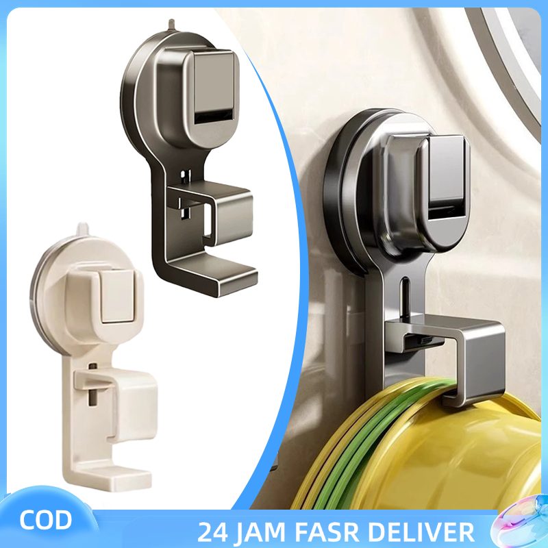1pcs  Gantungan Baskom Tempel Dinding Hanger Baskom Suction Cup Untuk Dinding Keramik Cantolan Tidak
