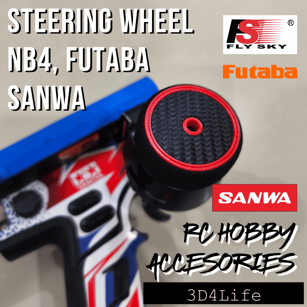 Steering Wheel for Noble NB4, Futaba, Sanwa MT & M17 M12 Receiver Aksesoris Remote - J3D