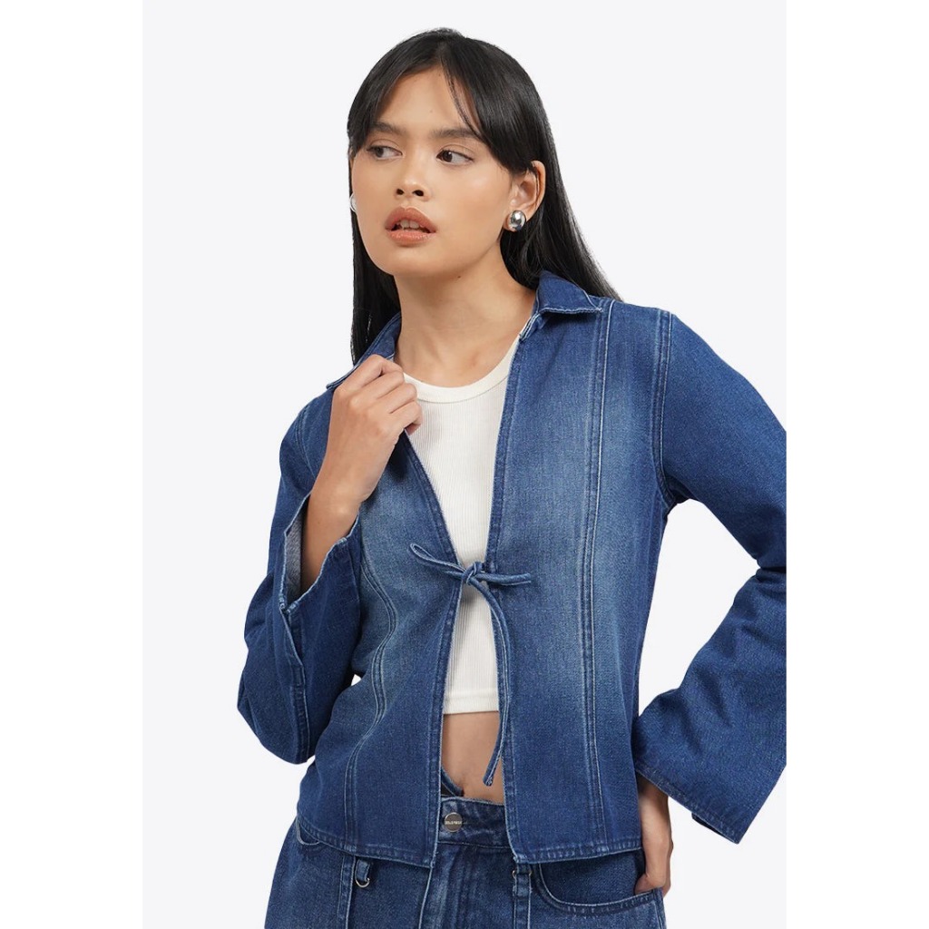 Jacket Cardigan Jeans COLORBOX Tied Details Denim Outer dark Blue