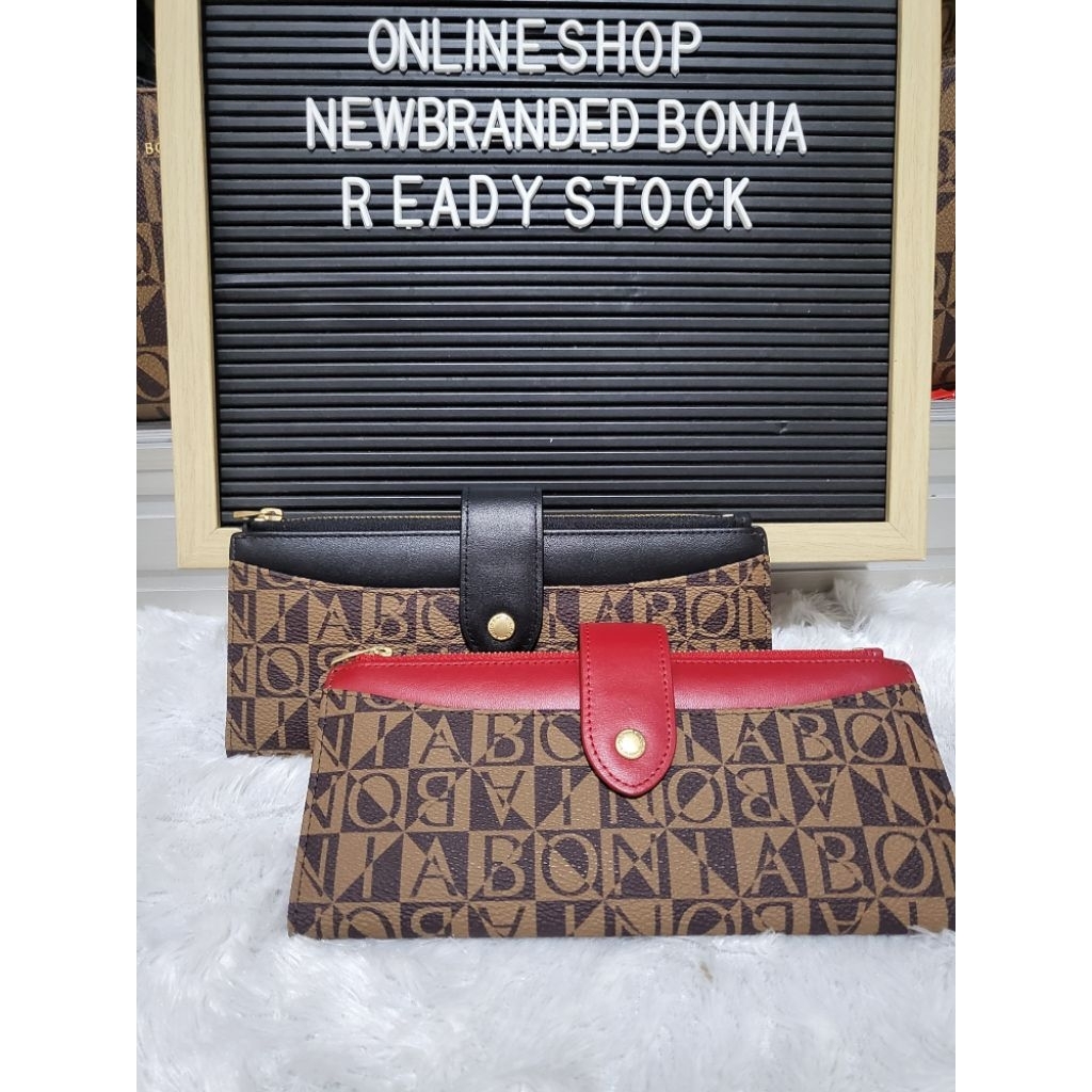 dompet panjang bonia original long wallet monogram lipat 2
